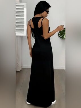 Crop Top Open Cut Dress Set